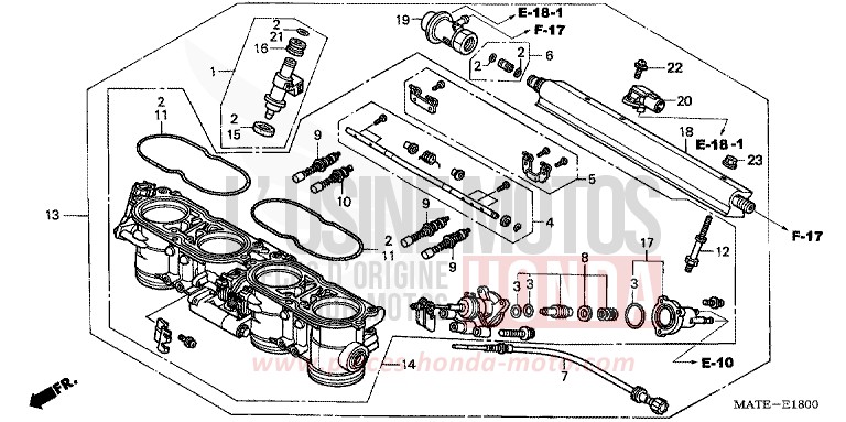 THROTTLE BODY (ASSY.) for Super Blackbird ACCURATE SILVER METALLIC (NH146E) from 2005